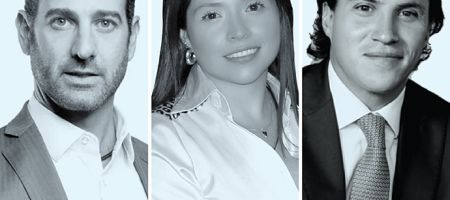 Guilherme Meirelles Bruschini, de MBC Advogados (izquierda); Laura Mateus, de Dentons Cardenas & Cardenas, y José Antonio Arochi, de Arochi & Lindner.