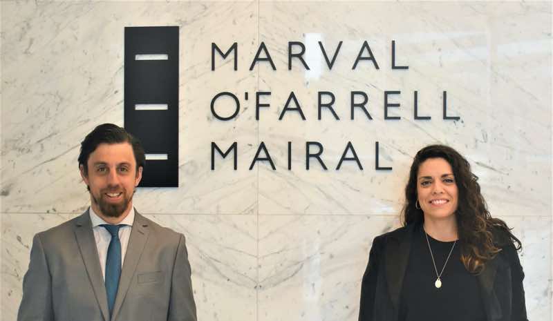 María Macarena García Mirri y Guillermo Matías Osorio son los nuevos socios de Marval, O'Farrell & Mairal en Buenos Aires / Cortesía