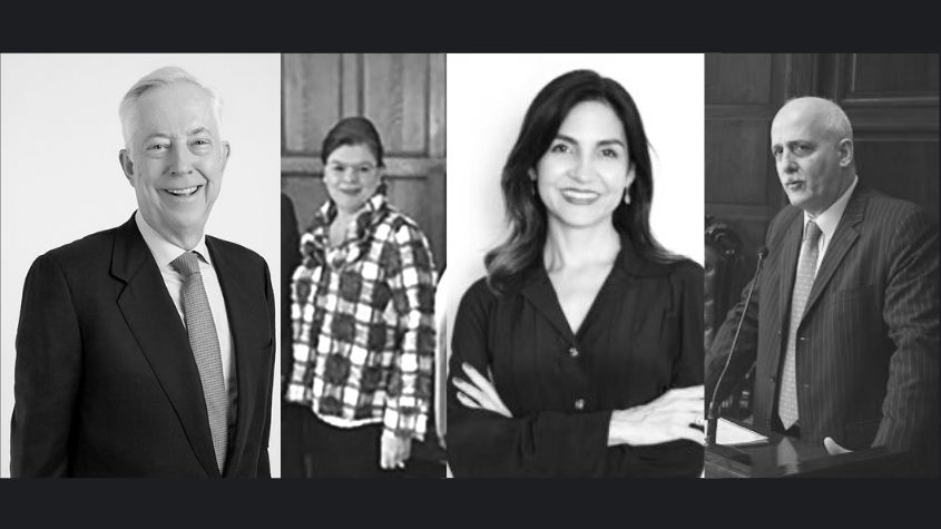 De izquierda a derecha: Claus von Wobeser, Diana Droulers, Katherine González Arrocha y Guido Tawil,