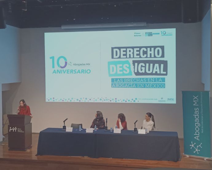 Presentación del primer informe: Derecho Desigual: Las brechas en la abogacía en México. / Crédito de la imagen: Abogadas Mx.