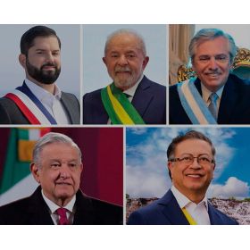 Gabriel Boric (Chile); Luiz Inácio Lula da Silva (Brasil); Alberto Fernández (Argentina); Luis Manuel López Obrador (México) y Gustavo Petro (Colombia)./ Fotos oficiales.