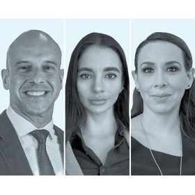 Marcelo Guaranys, de Demarest; Natiuska Traña, de Bedrock Consultants (centro), y Marcela Animas, de Nader, Hayaux & Goebel.